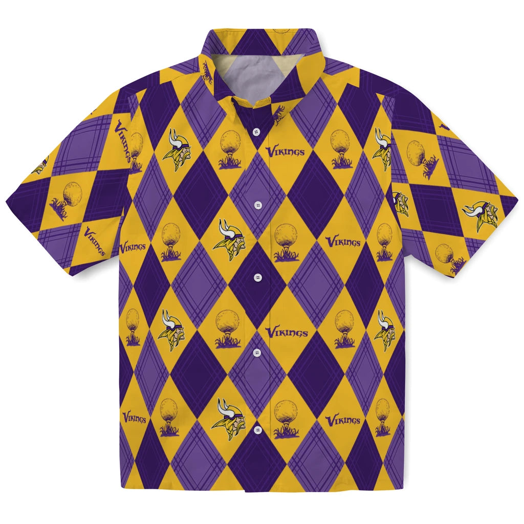 Minnesota Vikings Hawaiian Shirt - Golfing Plaid | Moonbestprint