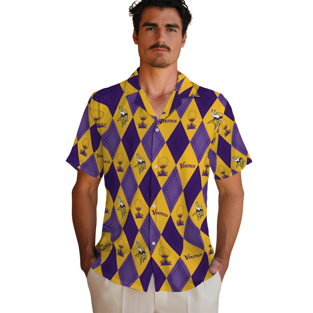 Minnesota Vikings Hawaiian Shirt - Golfing Plaid | Moonbestprint