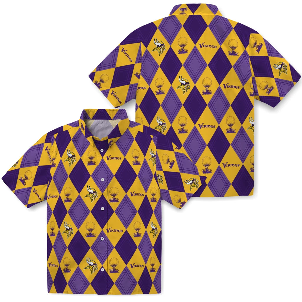 Minnesota Vikings Hawaiian Shirt - Golfing Plaid | Moonbestprint
