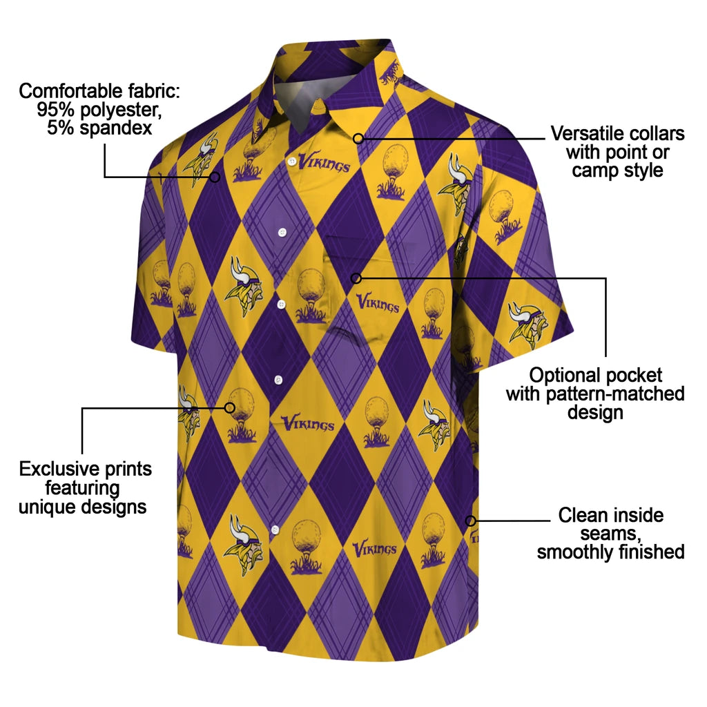 Minnesota Vikings Hawaiian Shirt - Golfing Plaid | Moonbestprint