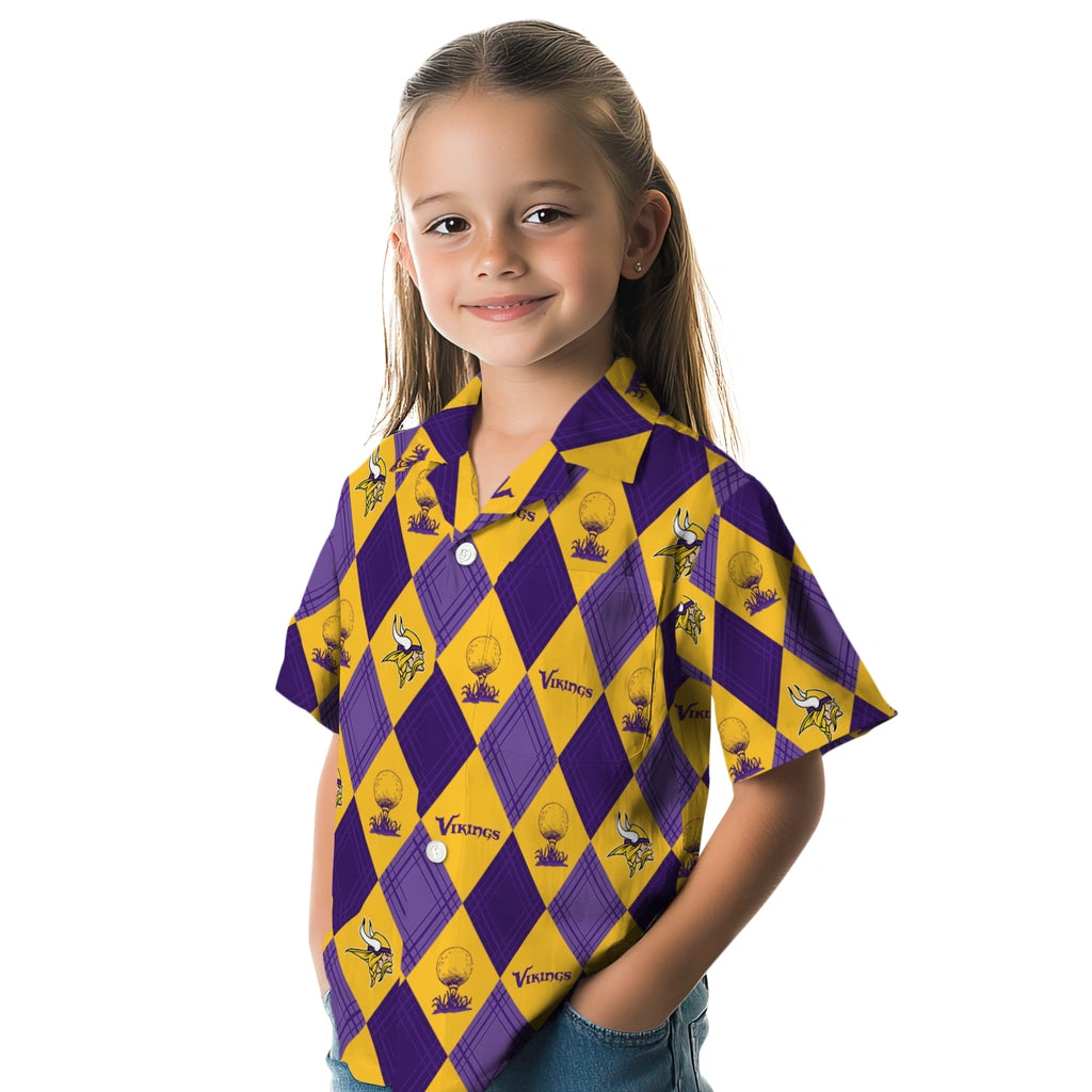 Minnesota Vikings Hawaiian Shirt - Golfing Plaid | Moonbestprint