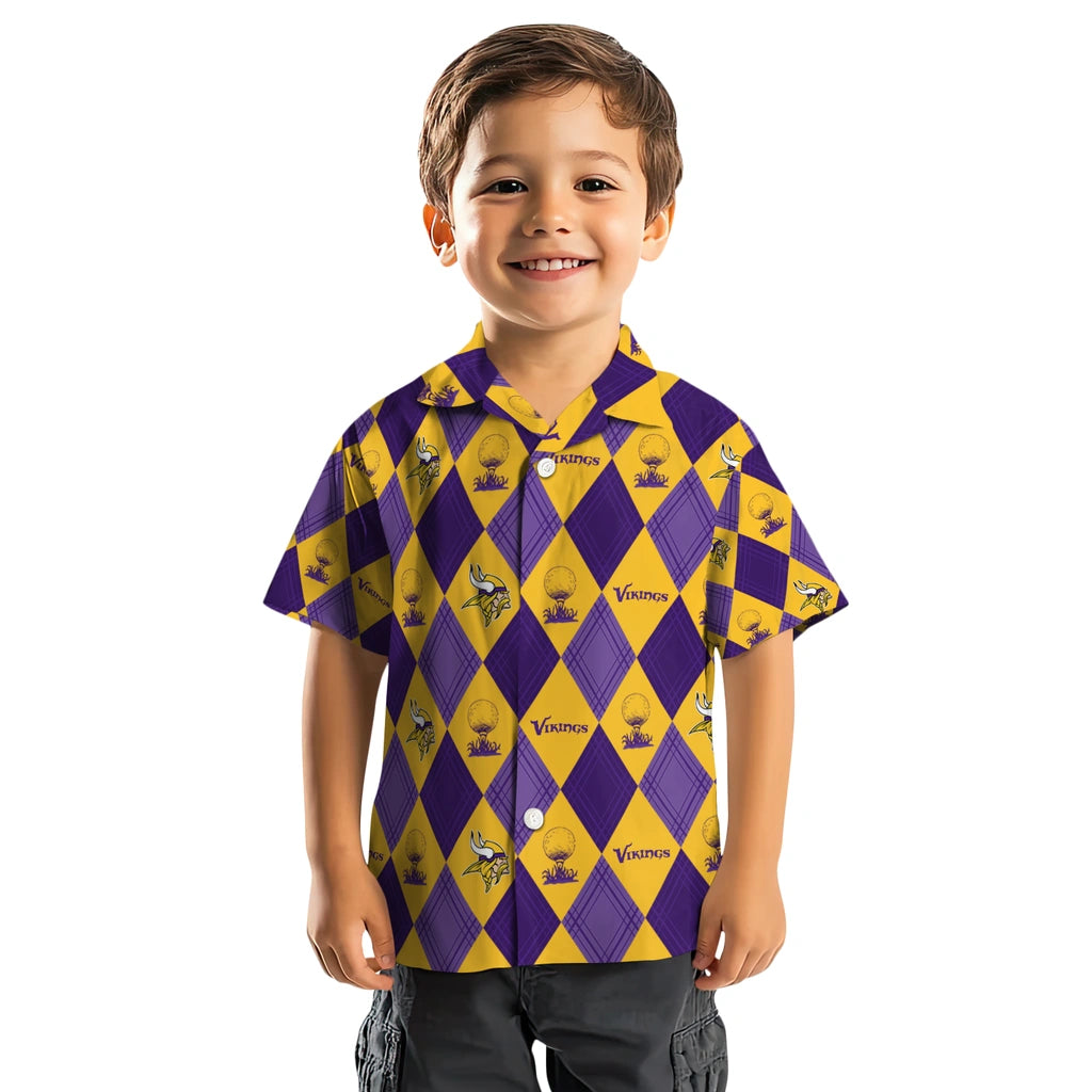 Minnesota Vikings Hawaiian Shirt - Golfing Plaid | Moonbestprint