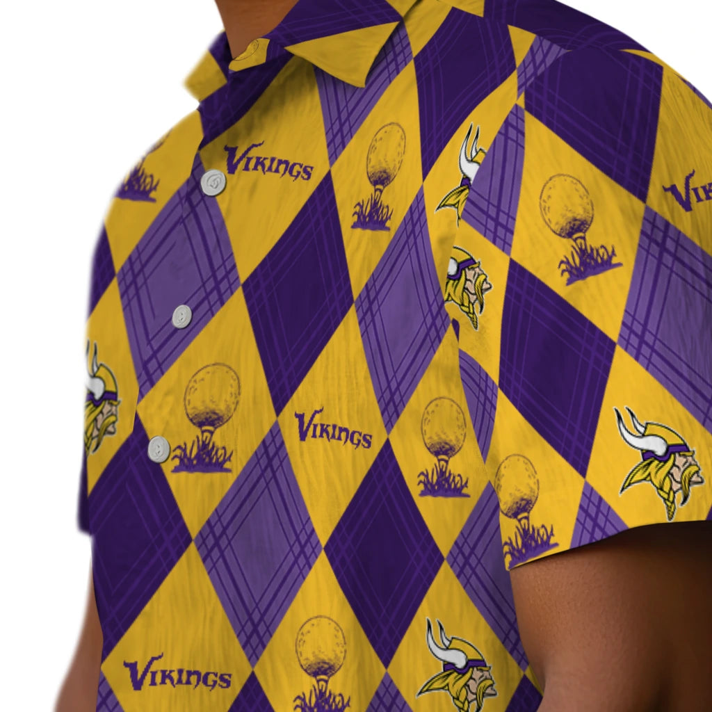 Minnesota Vikings Hawaiian Shirt - Golfing Plaid | Moonbestprint