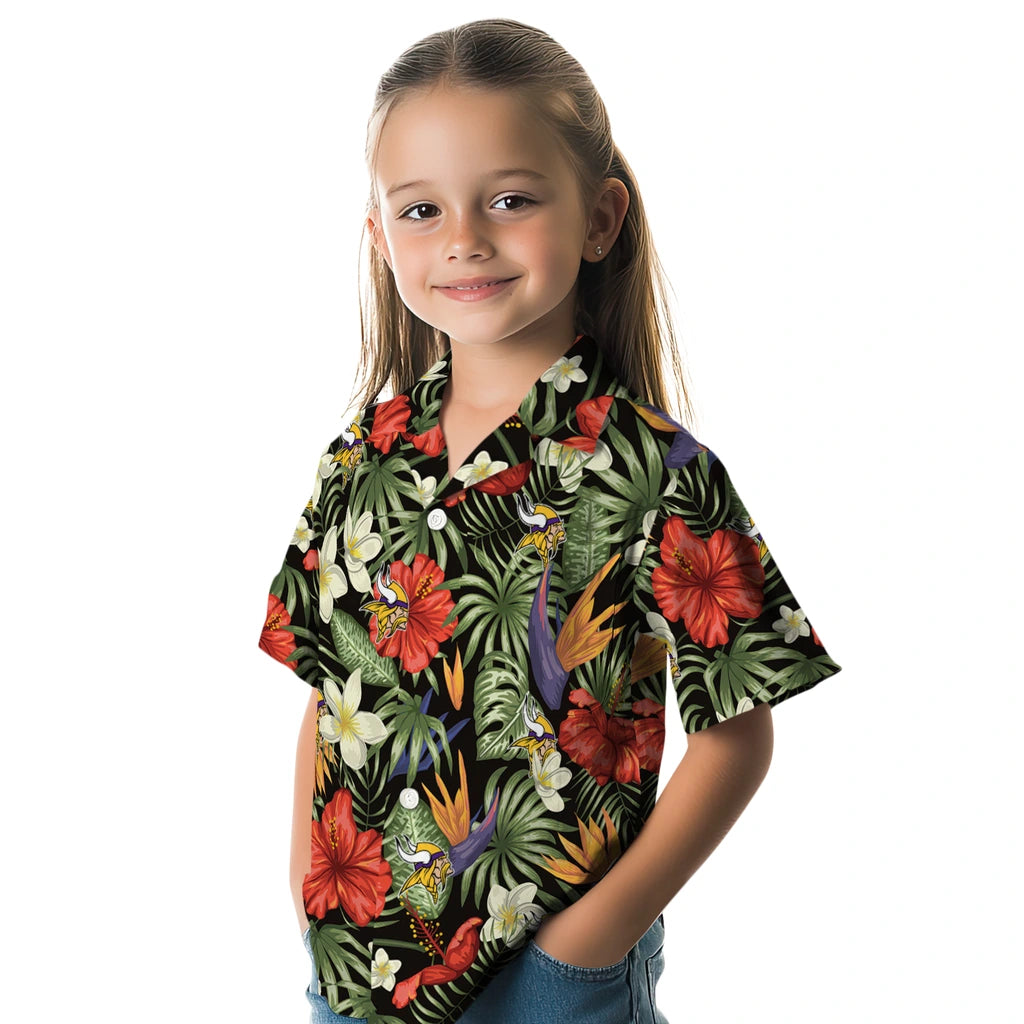 Minnesota Vikings Hawaiian Shirt - Hawaii Floral Hibiscus | Moonbestprint