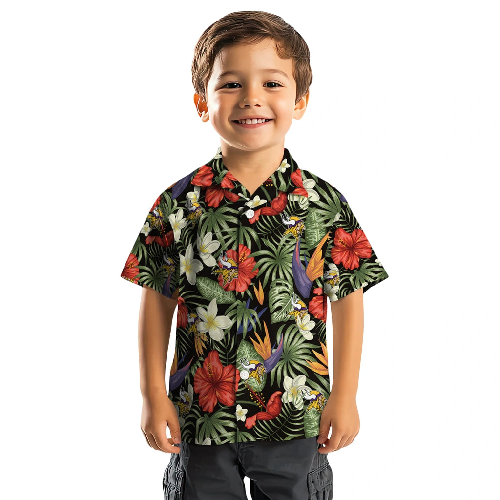 Minnesota Vikings Hawaiian Shirt - Hawaii Floral Hibiscus | Moonbestprint