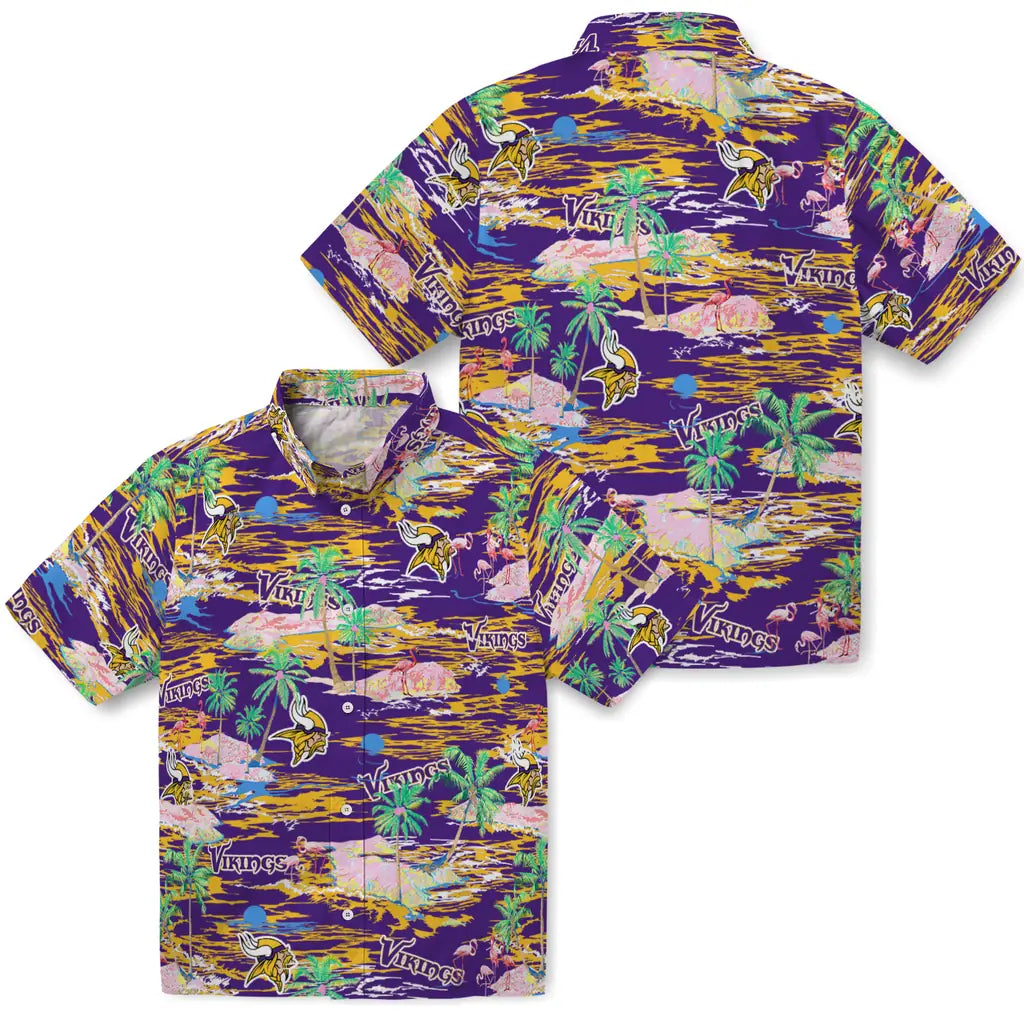Minnesota Vikings Hawaiian Shirt - Hawaii Island | Moonbestprint