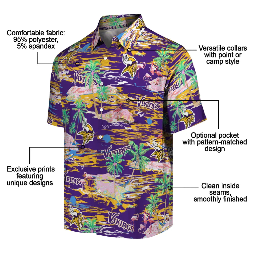Minnesota Vikings Hawaiian Shirt - Hawaii Island | Moonbestprint