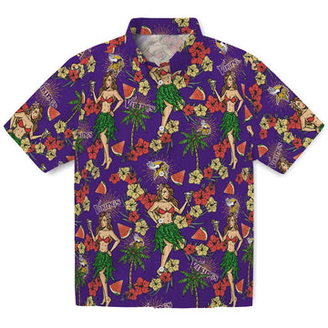 Minnesota Vikings Hawaiian Shirt - Hawaiian Girls Design | Moonbestprint