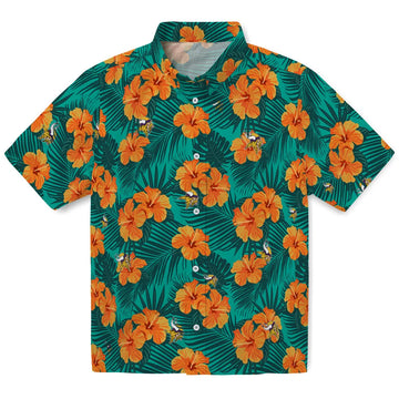 Minnesota Vikings Hawaiian Shirt - Hibiscus and Palm Leaves | Moonbestprint