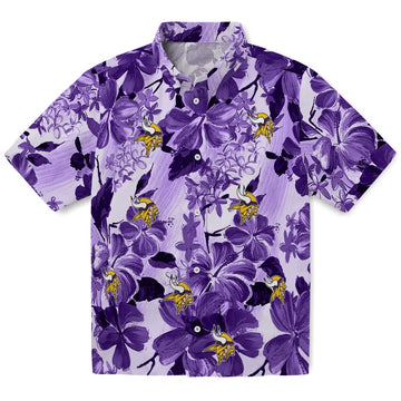 Minnesota Vikings Hawaiian Shirt - Hibiscus Arrangement | Moonbestprint