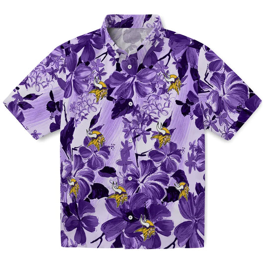Minnesota Vikings Hawaiian Shirt - Hibiscus Arrangement | Moonbestprint
