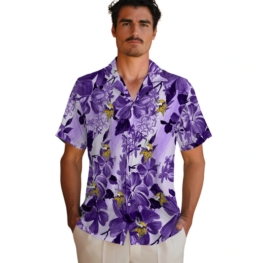 Minnesota Vikings Hawaiian Shirt - Hibiscus Arrangement | Moonbestprint