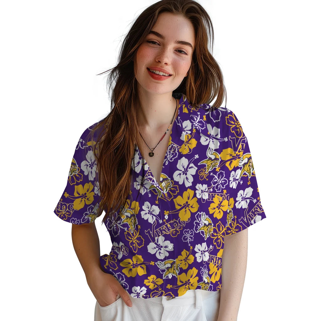 Minnesota Vikings Hibiscus Bloom Hawaiian Shirt – Moonbestprint