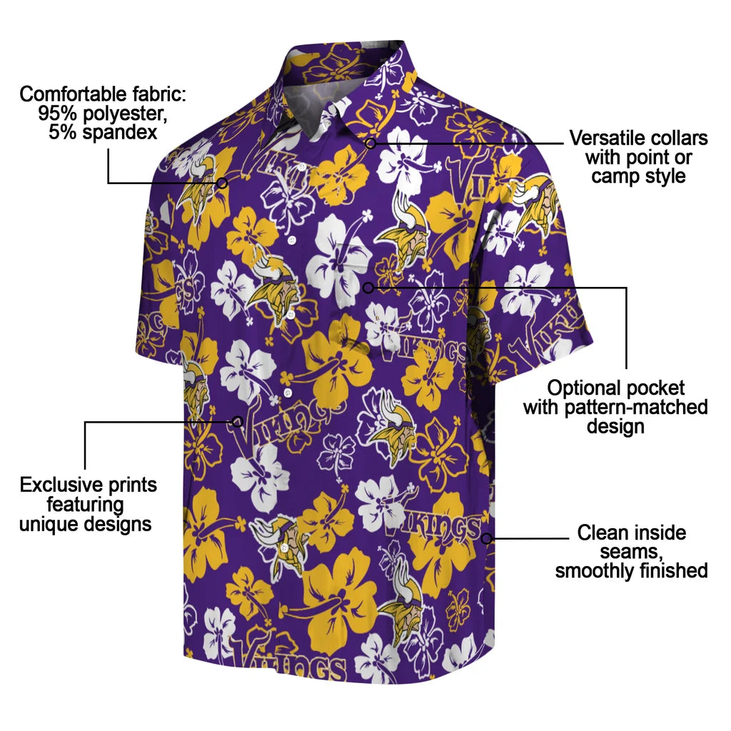 Minnesota Vikings Hibiscus Bloom Hawaiian Shirt – Moonbestprint