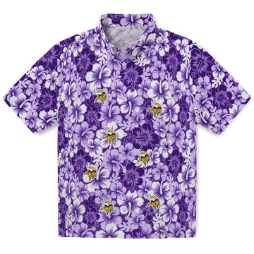 Minnesota Vikings Hawaiian Shirt - Hibiscus Blooms | Moonbestprint