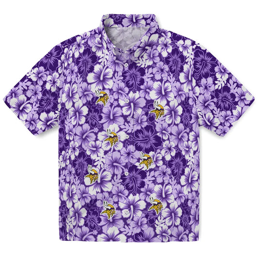 Minnesota Vikings Hawaiian Shirt - Hibiscus Blooms | Moonbestprint