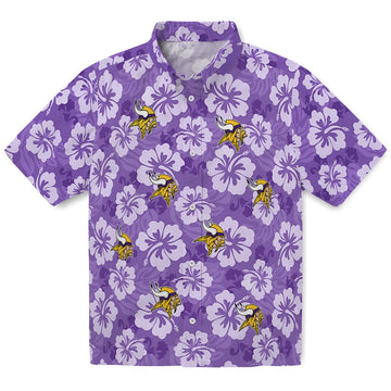 Minnesota Vikings Hawaiian Shirt - Hibiscus Cluster | Moonbestprint