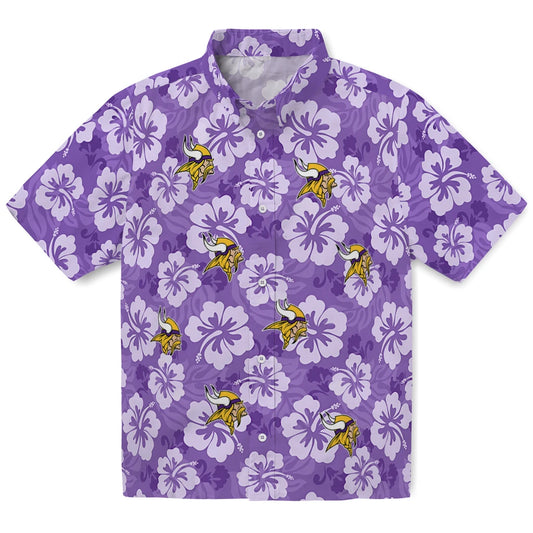 Minnesota Vikings Hawaiian Shirt - Hibiscus Cluster | Moonbestprint