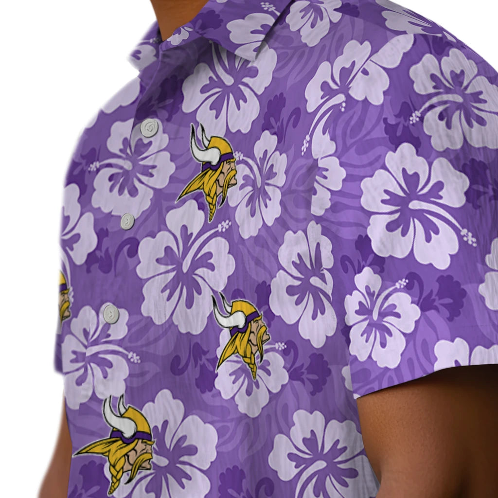 Minnesota Vikings Hawaiian Shirt - Hibiscus Cluster | Moonbestprint