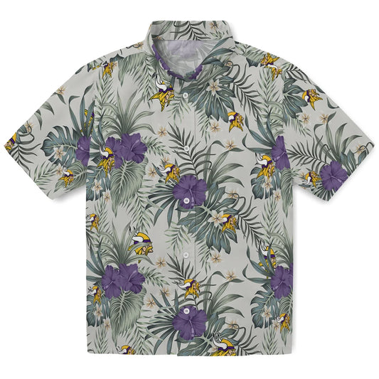 Minnesota Vikings Hawaiian Shirt - Hibiscus Designs | Moonbestprint