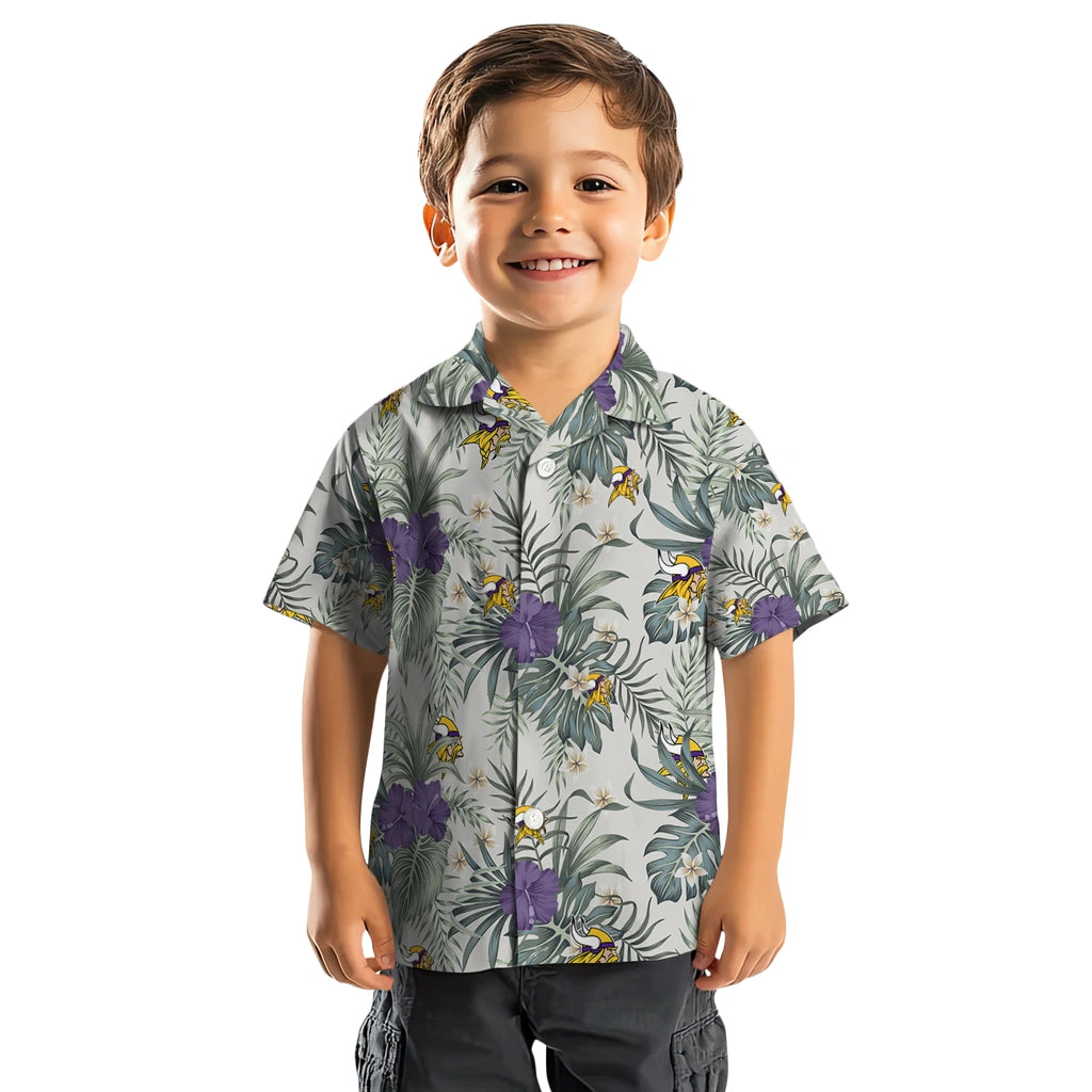 Minnesota Vikings Hawaiian Shirt - Hibiscus Designs | Moonbestprint