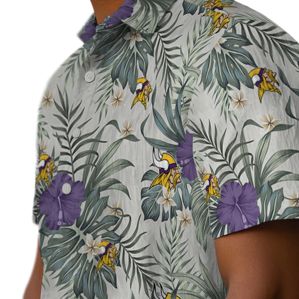 Minnesota Vikings Hawaiian Shirt - Hibiscus Designs | Moonbestprint