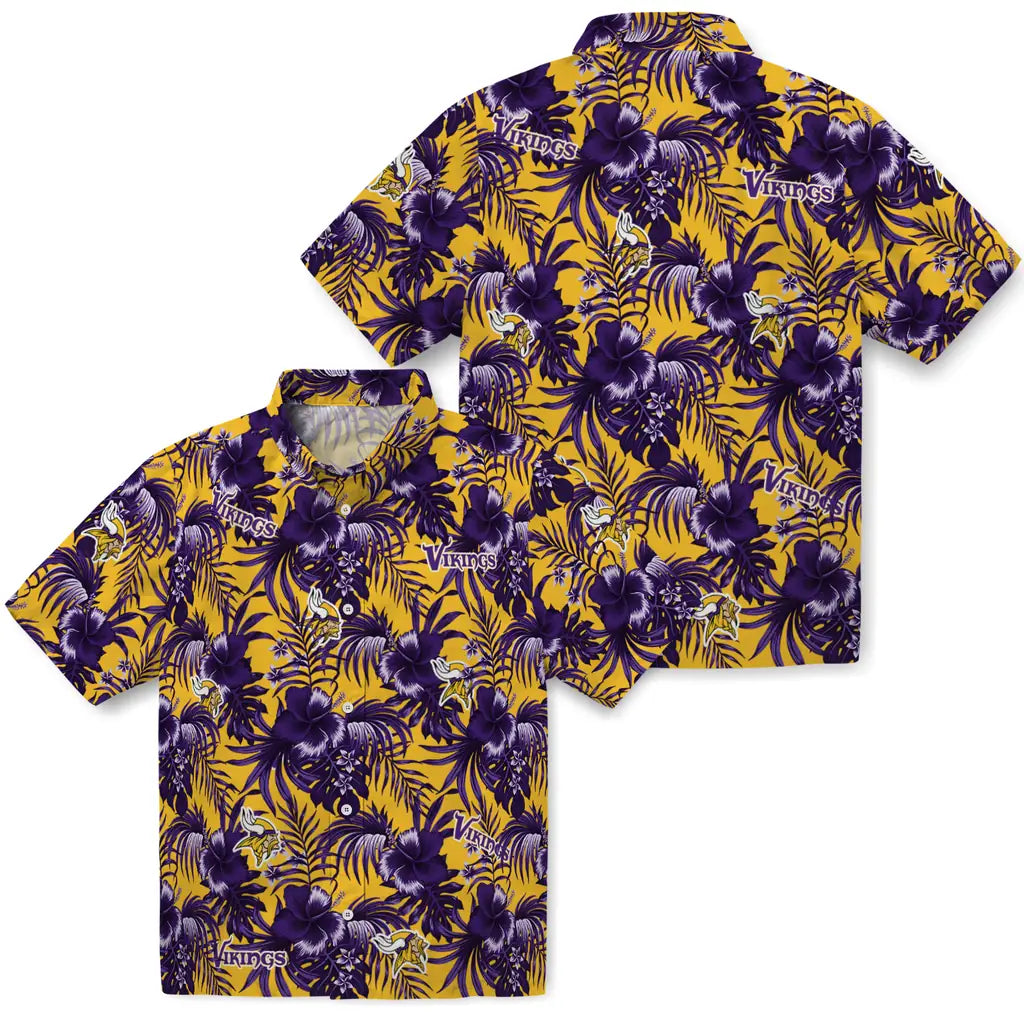 Minnesota Vikings Hawaiian Shirt - Hibiscus Exotic | Moonbestprint