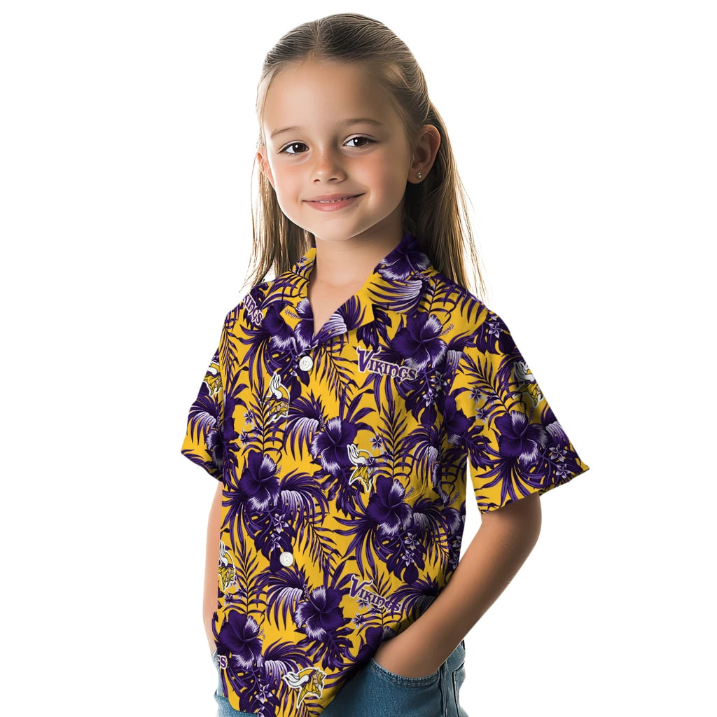 Minnesota Vikings Hawaiian Shirt - Hibiscus Exotic | Moonbestprint