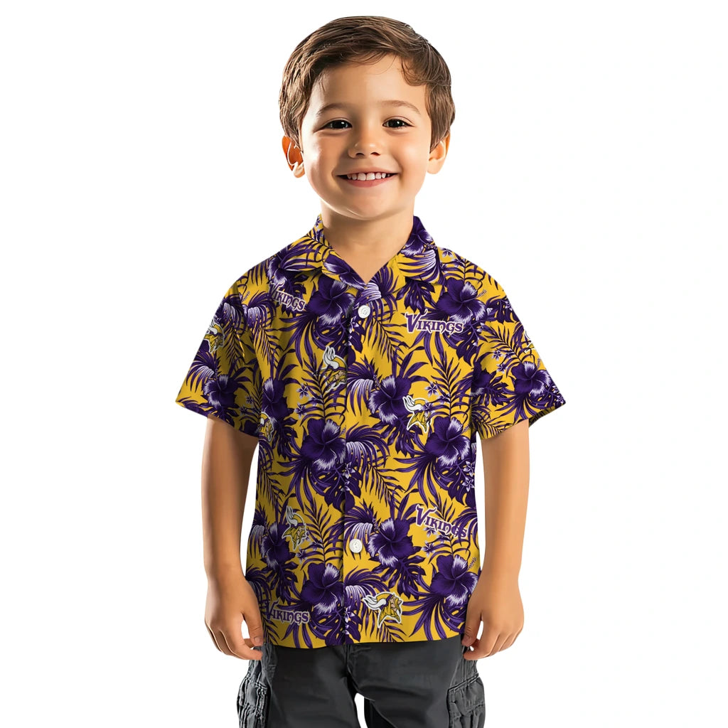 Minnesota Vikings Hawaiian Shirt - Hibiscus Exotic | Moonbestprint