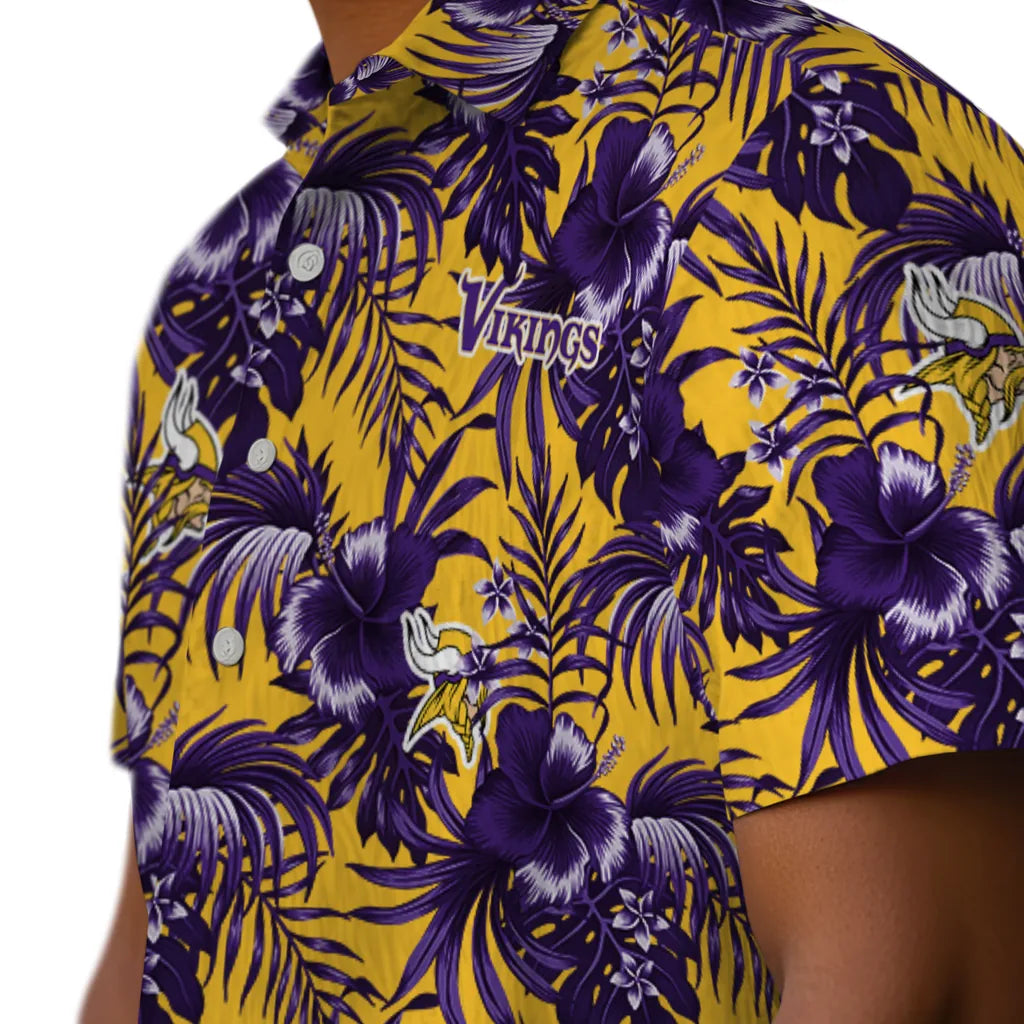 Minnesota Vikings Hawaiian Shirt - Hibiscus Exotic | Moonbestprint