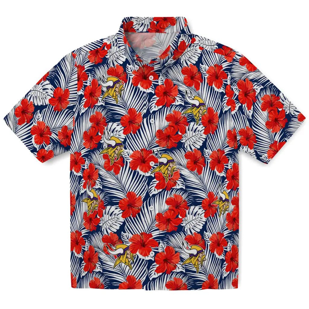 Minnesota Vikings Hawaiian Shirt - Hibiscus Fiesta | Moonbestprint