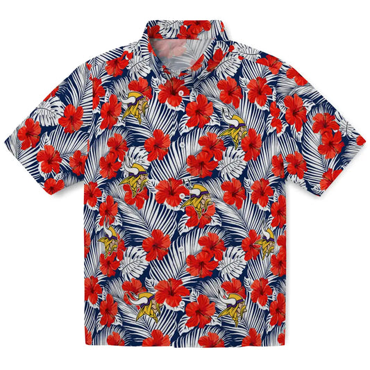 Minnesota Vikings Hawaiian Shirt - Hibiscus Fiesta | Moonbestprint