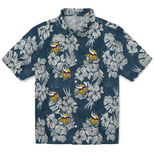 Minnesota Vikings Hawaiian Shirt - Hibiscus Flowers | Moonbestprint