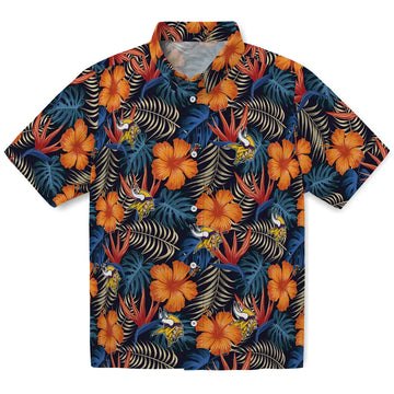 Minnesota Vikings Hawaiian Shirt - Hibiscus Foliage | Moonbestprint