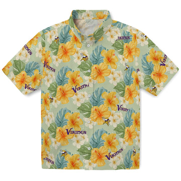 Minnesota Vikings Hawaiian Shirt - Hibiscus Mood | Moonbestprint