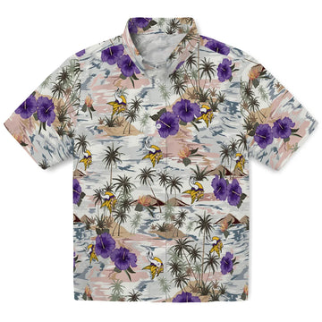 Minnesota Vikings Hawaiian Shirt - Hibiscus Seaside | Moonbestprint