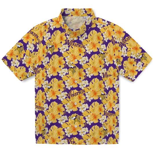 Minnesota Vikings Hawaiian Shirt - Hibiscus Tropics | Moonbestprint