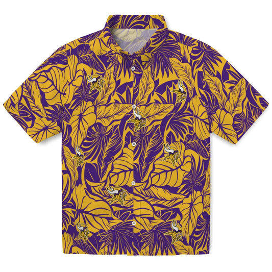 Minnesota Vikings Hawaiian Shirt - Monstera Layer | Moonbestprint