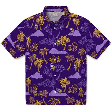 Minnesota Vikings Hawaiian Shirt - Palm And Clouds | Moonbestprint