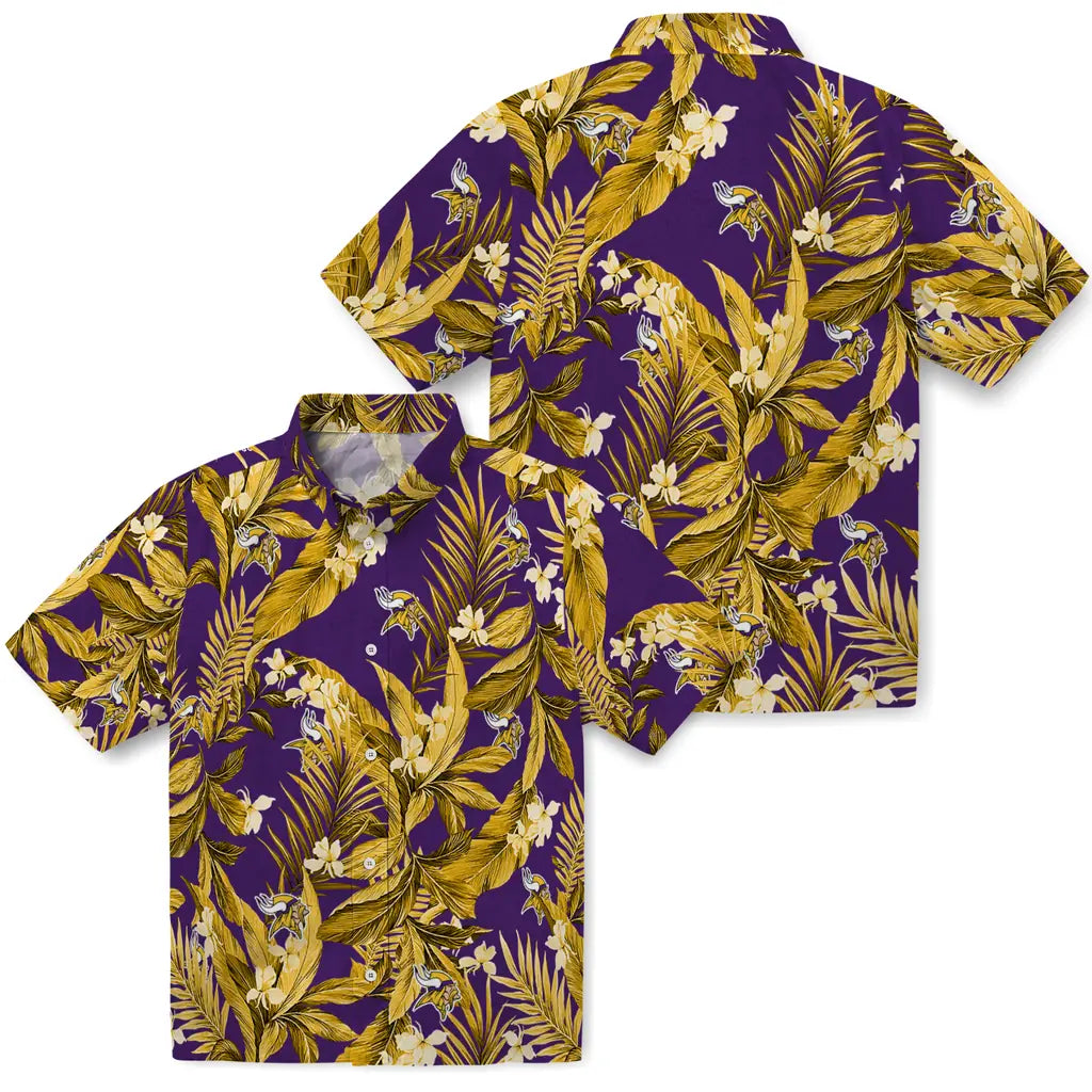 Minnesota Vikings Hawaiian Shirt - Palm Leaves | Moonbestprint