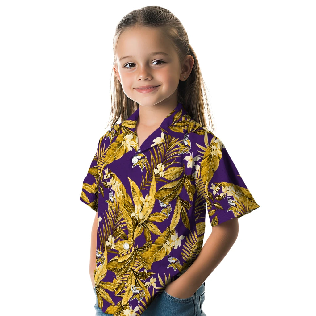 Minnesota Vikings Hawaiian Shirt - Palm Leaves | Moonbestprint