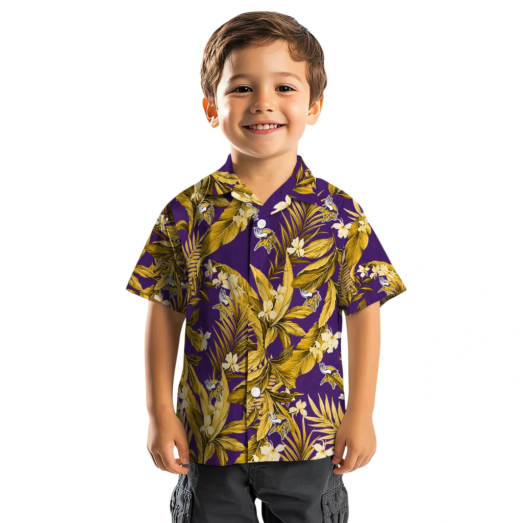 Minnesota Vikings Hawaiian Shirt - Palm Leaves | Moonbestprint