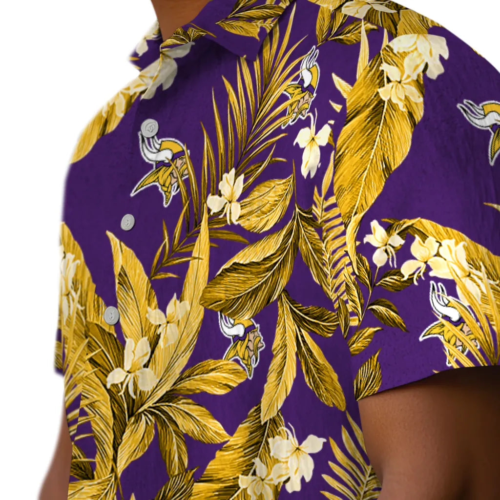 Minnesota Vikings Hawaiian Shirt - Palm Leaves | Moonbestprint