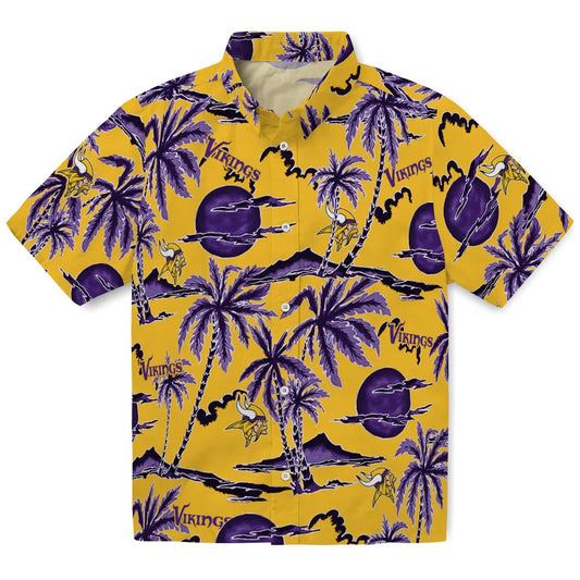 Minnesota Vikings Hawaiian Shirt - Palm Sunset | Moonbestprint