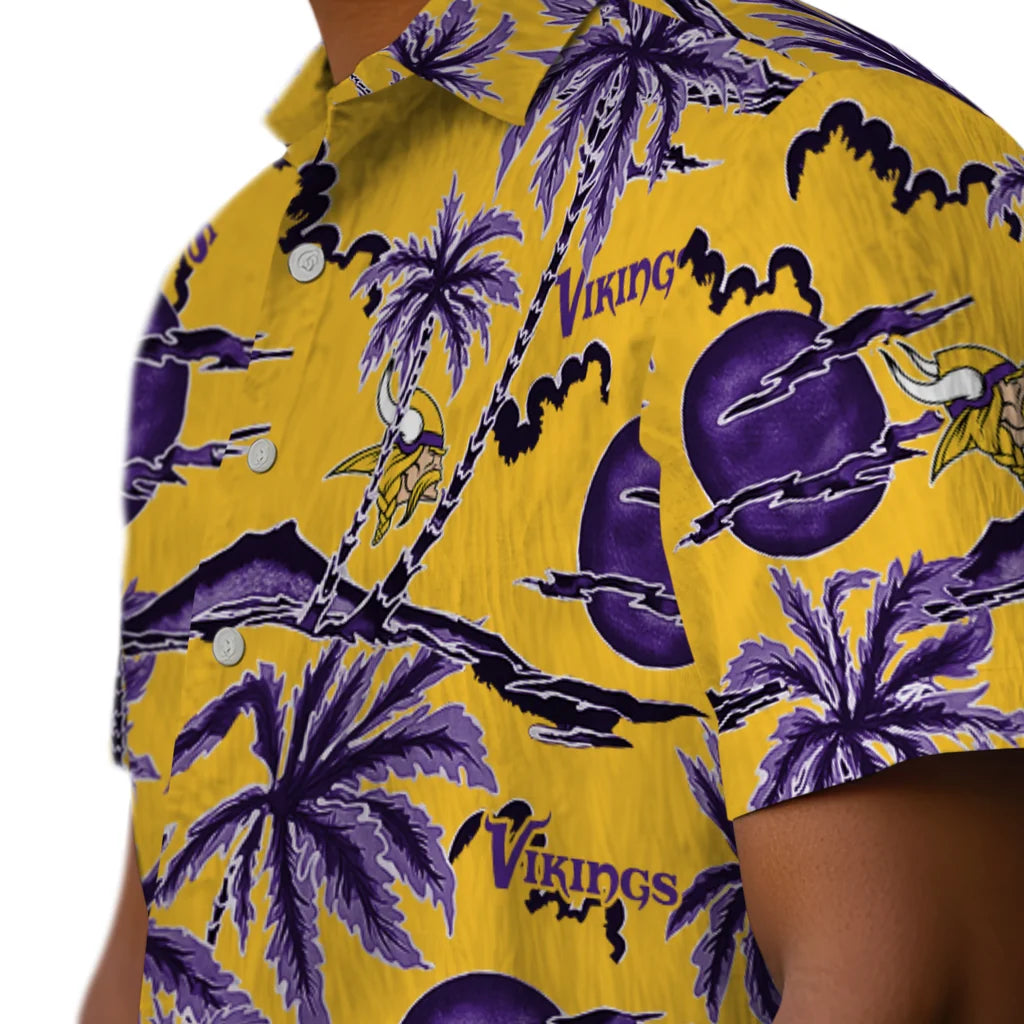 Minnesota Vikings Hawaiian Shirt - Palm Sunset | Moonbestprint