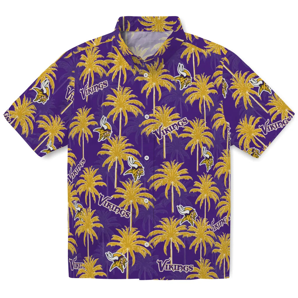 Minnesota Vikings Hawaiian Shirt - Palm Tree Motif | Moonbestprint