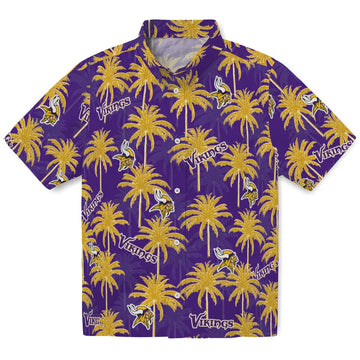 Minnesota Vikings Hawaiian Shirt - Palm Tree Motif | Moonbestprint