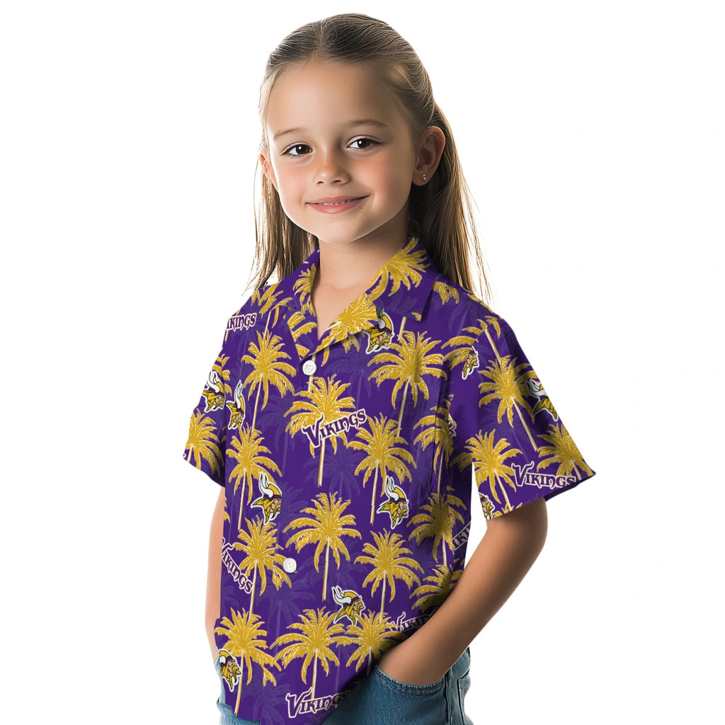 Minnesota Vikings Hawaiian Shirt - Palm Tree Motif | Moonbestprint