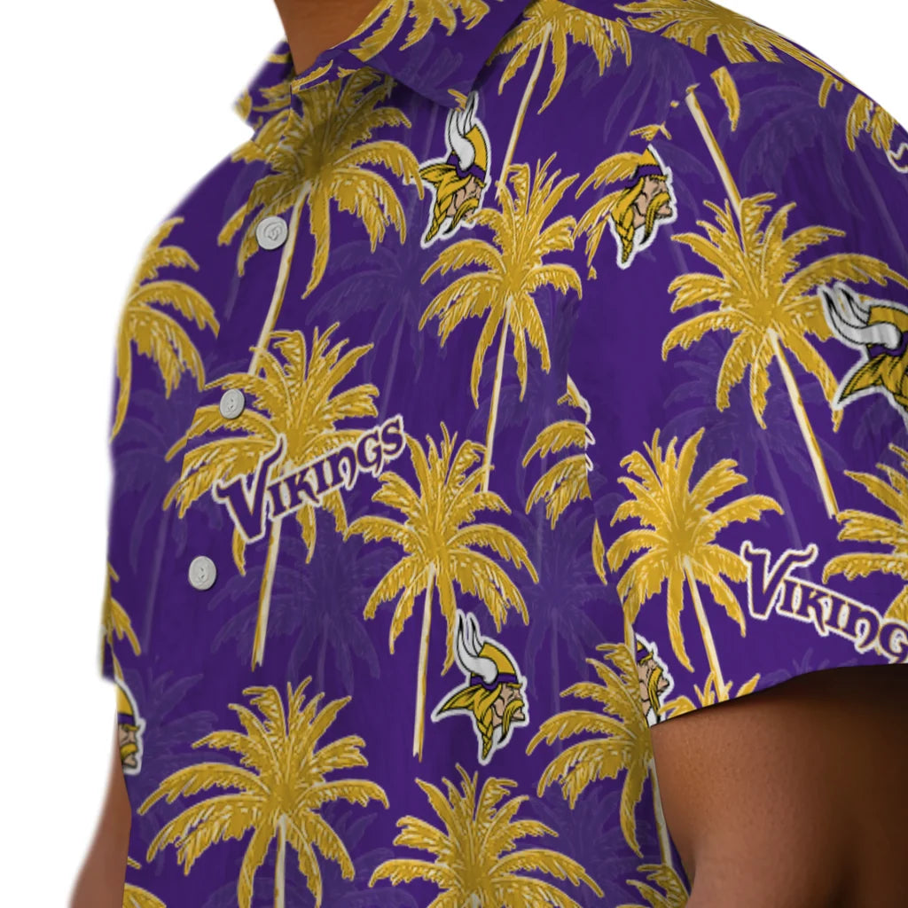 Minnesota Vikings Hawaiian Shirt - Palm Tree Motif | Moonbestprint