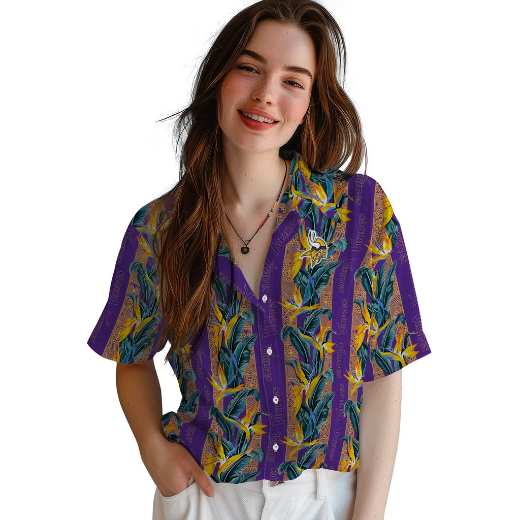 Minnesota Vikings Hawaiian Shirt - Paradise Vines | Moonbestprint